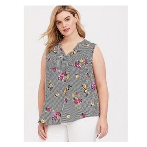 BOGO $5 Floral Stripe Georgette Top